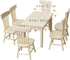 Toddmomy 1 Set Doll Furniture Miniature Furniture Decorative 1/12 Scale Miniature Table Chair Set for Dollhouse Kitchen Food Decoration Accessories ( As Shown B)