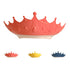 Adjustable Toddler Hair Washing Shield, Cute Crown Shape Silicone Baby Shower Cap (Red)