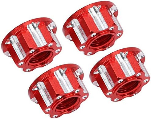 VGEBY 4pcs RC Hex Nuts, M4 Carving Hexagonal Nuts Aluminum Alloy for D3 D4 1/10 RC Car (Red)
