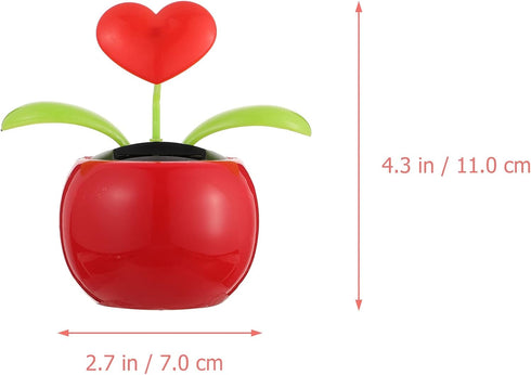 BESPORTBLE 2pcs Solar Dancing Figurines Solar Powered Dancing Flower Heart Swinging Dancer Toy for Car Dashboard Office Desk Decoration