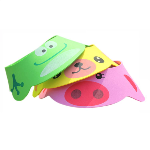 3PCS Baby Shower Bathing Cap | Cartoon Frog Pig Bear Shampoo Hat with Four Gear Adjustments by Rely2016