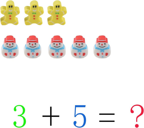 300PCS Mini Christmas Fruit Animal Erasers, Assorted Novelty Pencil Erasers for Kids Party Favors