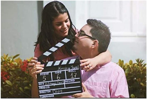 Wooden Clapboard Director Film Movie Cut Action Scene Slateboard, Small-Black