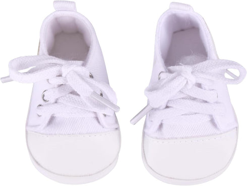 17-22 Inch BABESIDE Reborn Baby Doll Shoes, Baby Doll Accessories Doll Canvas Shoes with Laces for Realistic Babydolls