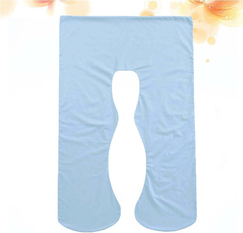 SHOWERORO U-Shape Pregnancy Pillow Case Soft Sky Blue Maternity Support Cover Washable Cushion Case for Body Support