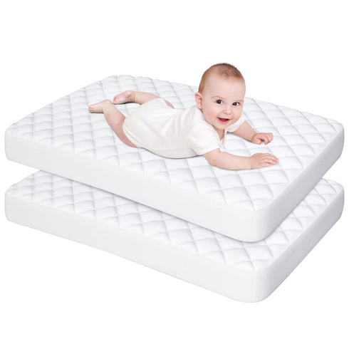 (20" 28") 2 Pack Bassinet Mattress Pad Cover Fit for Graco Travel Lite Crib/Guava Lotus/Maxi-COSI Swift Lightweight