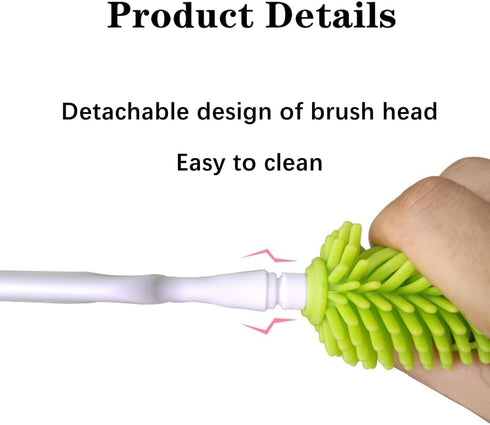 3 PCS Baby Bottle Cleaning Brush, Durable Silicone Bottle Brush for Washing Baby Bottles, Vases, and Glassware