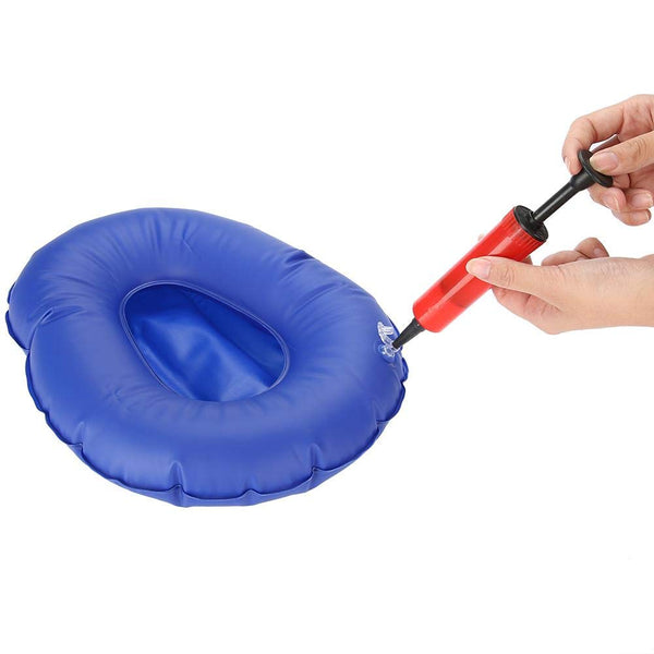 Sonew Professional Air Inflatable Potty Blue Seat Cushion, Portable Foldable Back Cushion