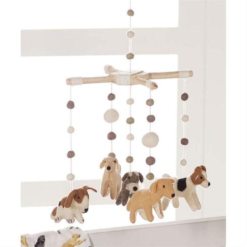 21 1/2" 10" Mud Pie Baby Nursery Puppy Mobile, Multi-Color, x Dia