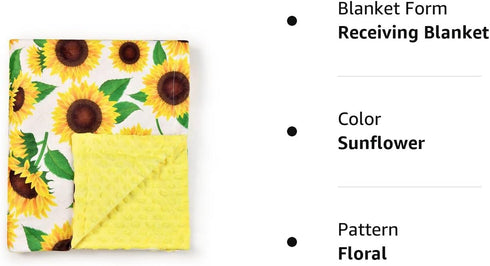 Boyoung Baby Blanket 30x40 Inch - Soft Minky Warm Receiving Blanket with Double Layer Dotted Backing for Newborns