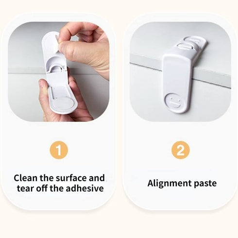 2 Pack Child Safety Refrigerator Lock - Anti-Opening Locks for Home Fridge Freezer Door with 3M Adhesive