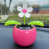 Rose Red Solar Dancing Flower Car Dashboard Decorations - Funny Solar Powered Flower Pot Swinging Toy for Decor