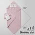 Happy & Sweet Set Baby Gift - Bamboo Viscose Hooded Penguin Bath Towel, Mitt Washcloth, and Squirt Bath Toy for Girls