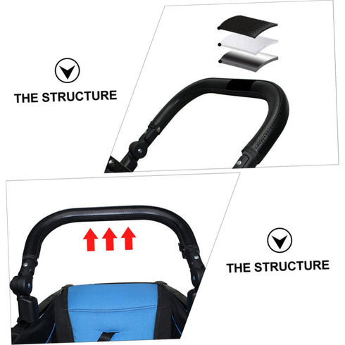 Universal Baby Stroller Bumper Handle Replacement, Pu Leather Accessories for Newborn Wagon