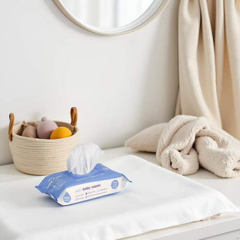 99% Pack, 3 Pack (216 Ubbi Fragrance-Free Baby Wipes, Water Based, Plant Based Wipes, Hypoallergenic for Sensitive Skin