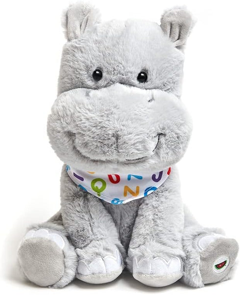 Cuddle Barn Alphabet Hudson - Animated Singing Hippo Plush Toy, Wiggles Ears to ABC Song, 11 inches