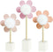 Cobzier 3 Pack Daisy Nursery Shelf Decor, Wooden Spring Flower with Pompom Pistil