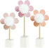 Cobzier 3 Pack Daisy Nursery Shelf Decor, Wooden Spring Flower with Pompom Pistil