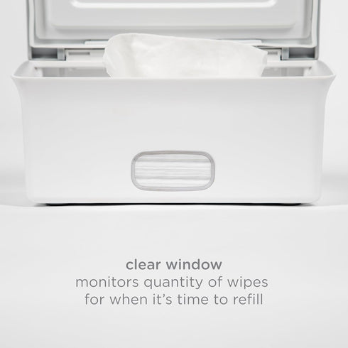 Ubbi 1 Pack 72 Baby Wipes Dispenser with Weighted Plate and Secure Seal, in Taupe + Fragrance-Free Baby Wipes Wipes