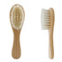 TIKMNO 2-pcs Natural Goat Hair Baby Hair Brush - Hypoallergenic & Soft Wooden