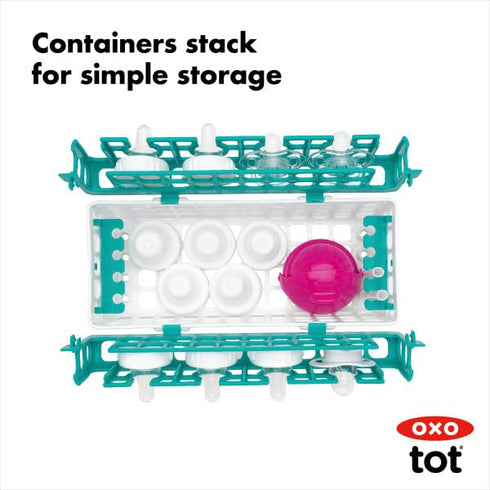 Teal OXO Tot Dishwasher Basket for Baby Bottle Parts & Accessories