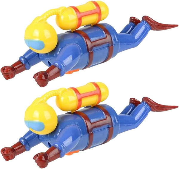 ArtCreativity Wind Up Bath Toys for Kids, Set of 2 Swimming Bath Toys, Water Scuba Diver, Fun Bathtub Toys for Boys and