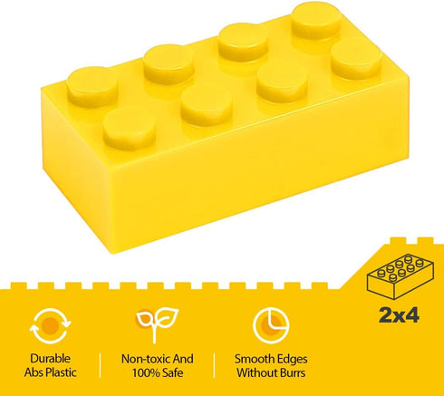 Classic Building Bricks - 100 Piece 2x4 Building Blocks STEM Creative Toys Compatible with Major Brands