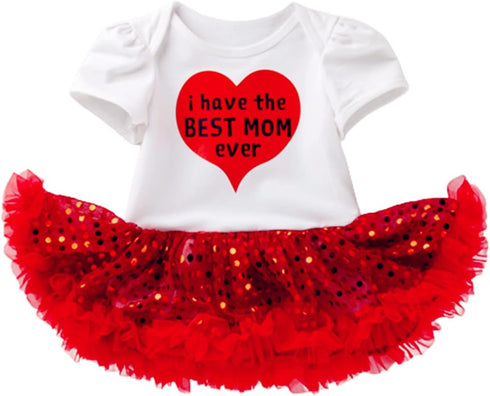 Reborn Baby Doll Clothes Outfit for 20-23 Inch Reborns, Matching Clothing Headband, Red Heart Tutu Dress