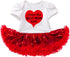 Reborn Baby Doll Clothes Outfit for 20-23 Inch Reborns, Matching Clothing Headband, Red Heart Tutu Dress