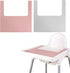 High Chair Placemat, 2-Piece Set Silicone, Long Lasting, Interchangeable, Suitable for IKEA Antilop (Pink/Grey)