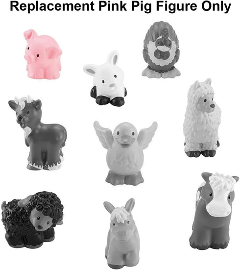Mattel Replacement Pink Pig Figure for Fisher-Price Little People Playset - Works with Farm Playset and Other Sets