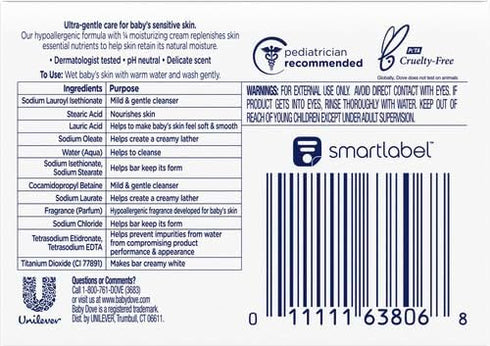 3.17 Dove Baby Bar Rich Moisture, Ounce