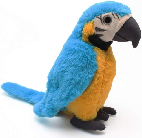Levenkeness Macaw Parrot Plush, Blue Bird Stuffed Animal Toy Gifts for Kids 9.8"