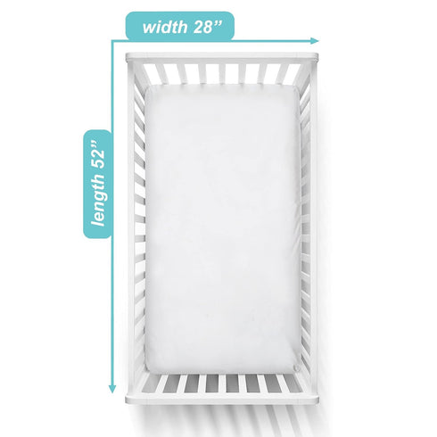 American Baby Company 100% Natural Cotton Fitted Crib Sheet, 52" x 28", White, for Boys and Girls