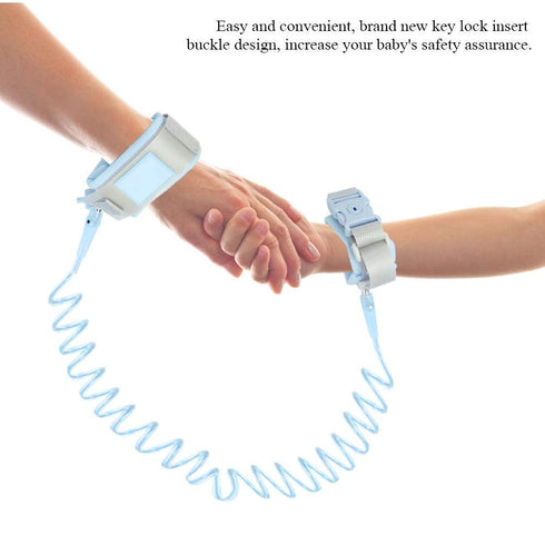 2m Baby Anti-Lost Safety Wrist Link Harness Strap Rope Backpack Leash for Toddlers Kids (Blue), Includes Baby Bottle