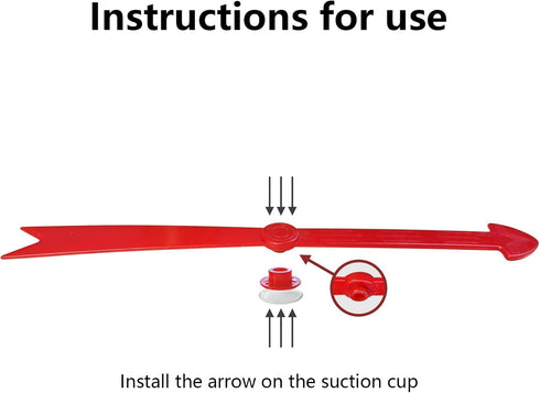11.8 in/30 cm, Large Arrow Spinner, Red Plastic with Suction Cup, Spinners Game for Classroom Activities, Math Games