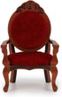 Dollhouse Couch Miniature Chair Furniture Accessories 1:12 Wood Retro Vintage Chair Upholstered Victorian Carved Armchair for Christmas Decoration Ornament (A)