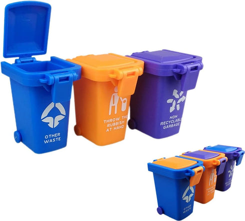 Kids Garbage Classification Toy Vehicles, 6 Trash Cans + 100 Cards Garbage Truck