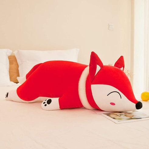 Stuffed Fox Animal Plush Toy, 20 Inches Red Large Soft Cuddly Pillow Cushion for Kids Room Decor