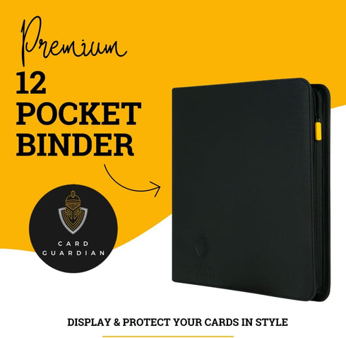 12 480 Card Guardian - Pocket Card Binder with Zipper for Cards Trading Card Games TCG (Black) Yugioh Cards MTG Binder