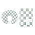 Nursing Pillow Cover and Baby Blanket, Green Checkerboard