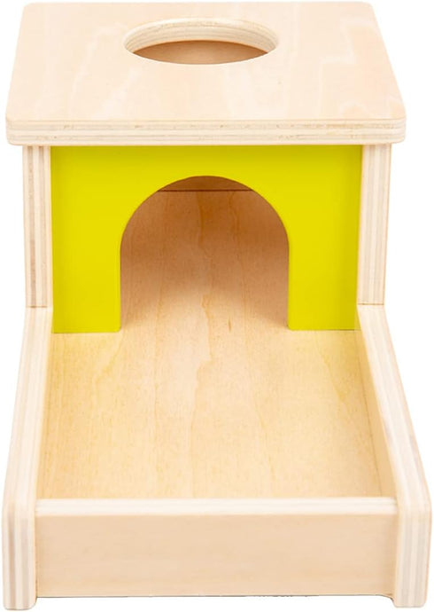 Adena Montessori Object Permanence Box with Tray, Three Balls Montessori Toys for 6-12 Months Baby and Toddler (Small