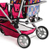 Pink Flower Twin Doll Stroller with Adjustable Handle & Diaper Bag