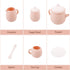Set, Set 4 4 Set MCGMITT Silicone Tea Party Toy Tea for Toddlers Kids, Includes Teapot, Tea Cup and Coasters, Creamer