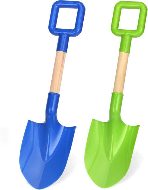 16inch/40cm Set Handled(2PCS) Dilabnba Beach Sand Toys Shovels for Kids Adults, Toddler Garden Beach Sand Spade Shovels