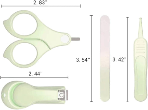 LASTRAN 4 1 Set Set in Nail Care Kit Nail Clippers Scissors Nail File Tweezers with Cute Case Manicure Pedicure
