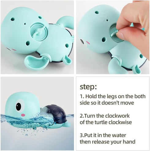 XAWACAH 6-12-18 1-3 (11 Pack) Bath Toy for Toddlers Months, No-Hole Bathtub Toys with Baby Bath Animals, Wind-Up
