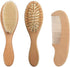 PandaEar Baby Hair Brush and Comb Set for Newborn| Natural Wooden Hairbrush