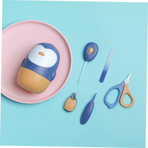 Newborn Nail Care Essentials Kit with LED Ear Spoon - Safe Grooming Tools for Boys