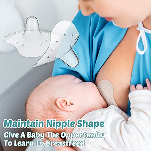 12 Pieces Nipple Shields 20 mm - Contact Nipple Protector with Clear Carrying Case, Silicone